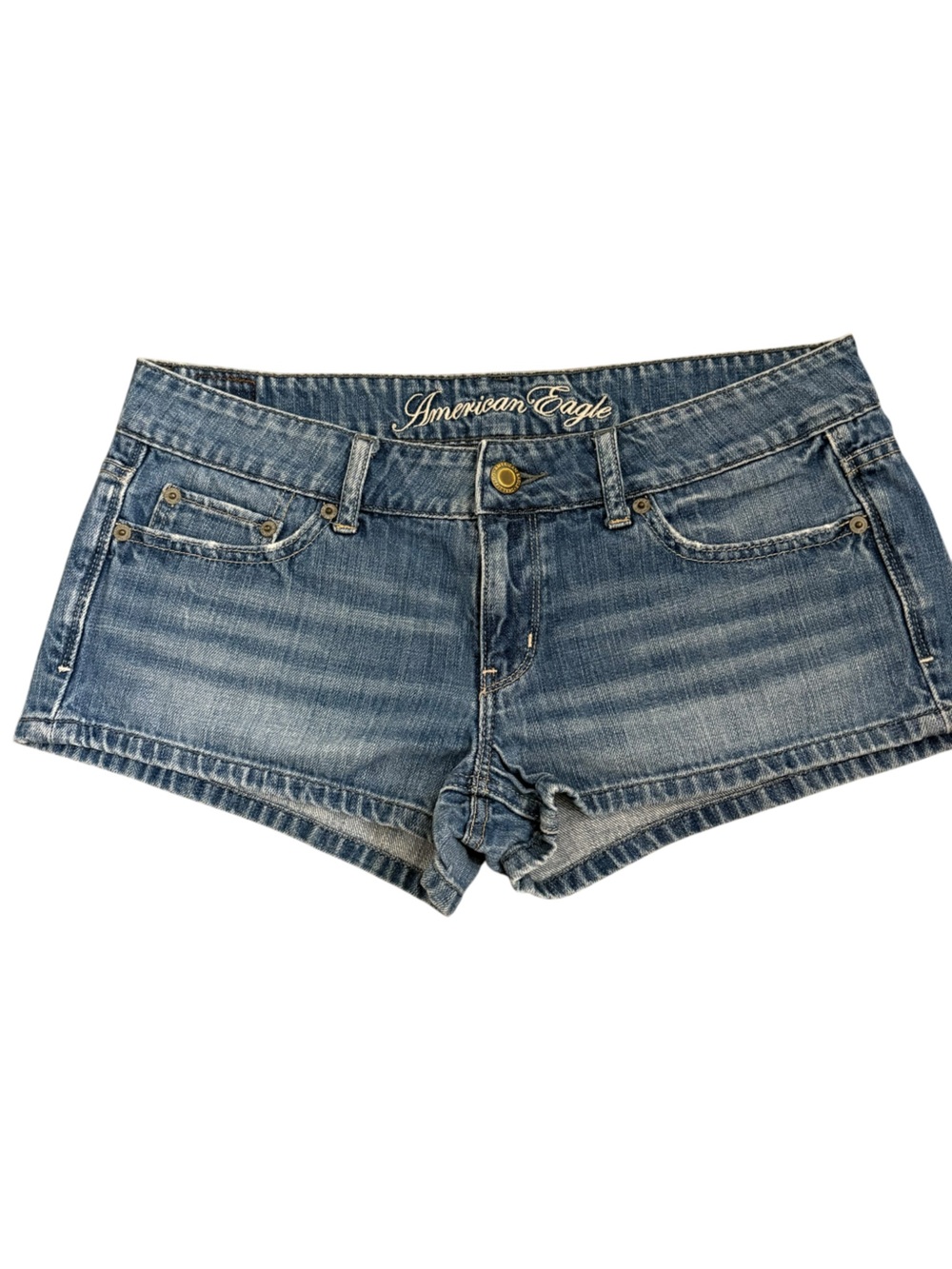 American Eagle Y2K Denim Short Shorts Size 8 Distressed Jean Shorts